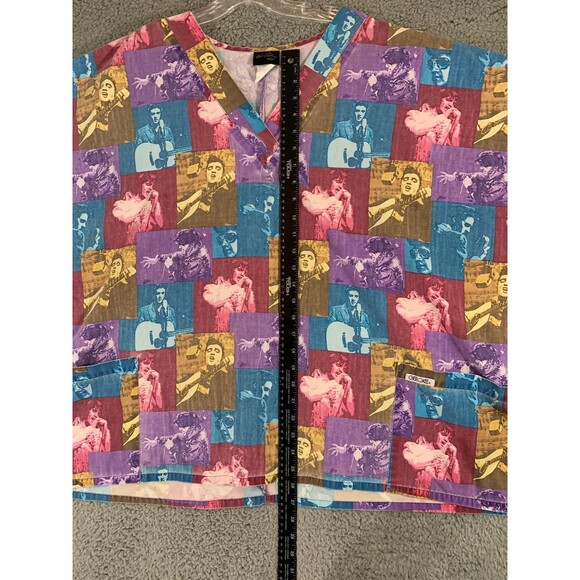 Cherokee Elvis Presley Womens Size Medium Scrub Top Long Sleeve Multicolor - Picture 11 of 16